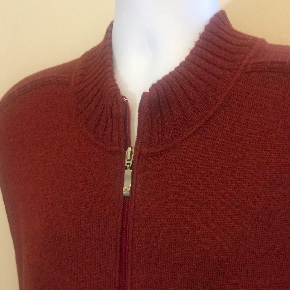 TOMMY BAHAMA Burnt Orange Half-Zip Sweater Vest
